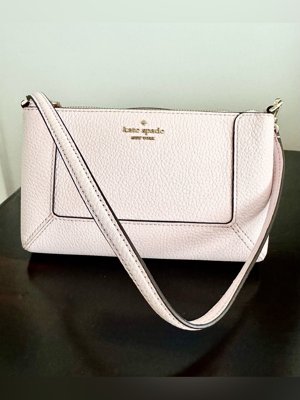 NWOT Kate Spade Lena Double Compartment Small Shoulder Bag Pink Pebble Leather - Picture 3 of 11